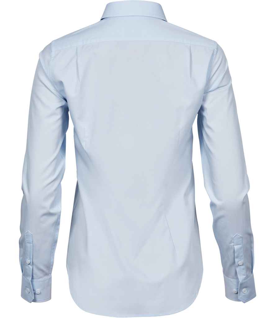 Tee Jays Ladies Stretch Luxury Long Sleeve Poplin Shirt - BACK