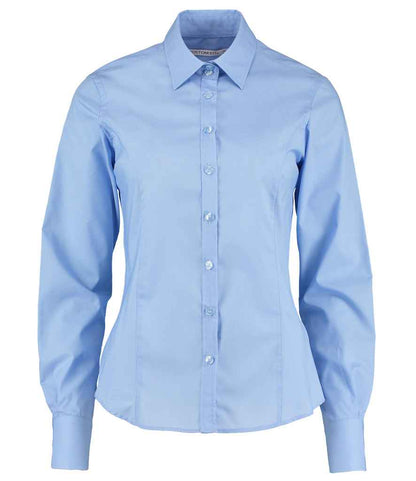 Kustom Kit Ladies Long Sleeve Tailored Business Shirt - FRONT