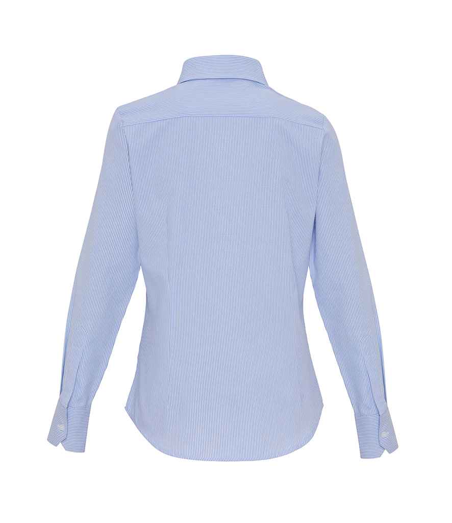 Premier Ladies Long Sleeve Striped Oxford Shirt - BACK