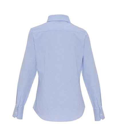 Premier Ladies Long Sleeve Striped Oxford Shirt - BACK