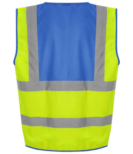 Pro RTX High Visibility Waistcoat - Yellow/Royal Blue - back