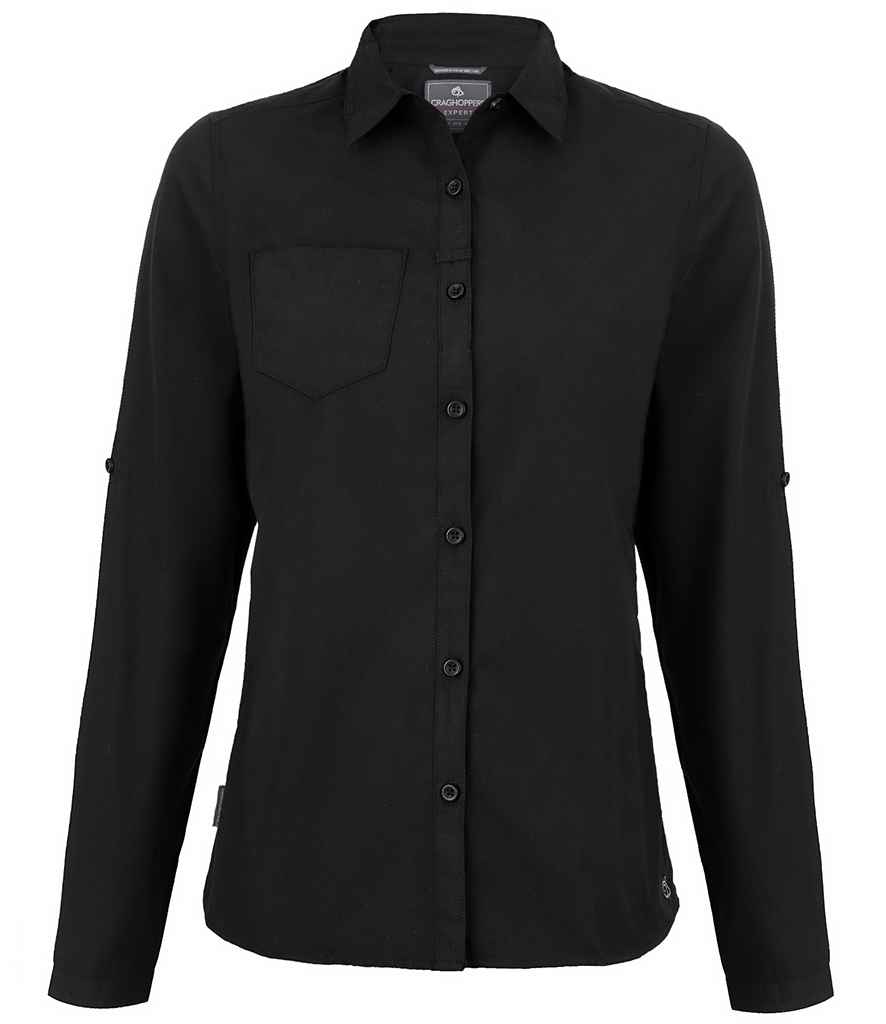 Craghoppers Expert Ladies Kiwi Long Sleeve Shirt - Black (CR541) - back