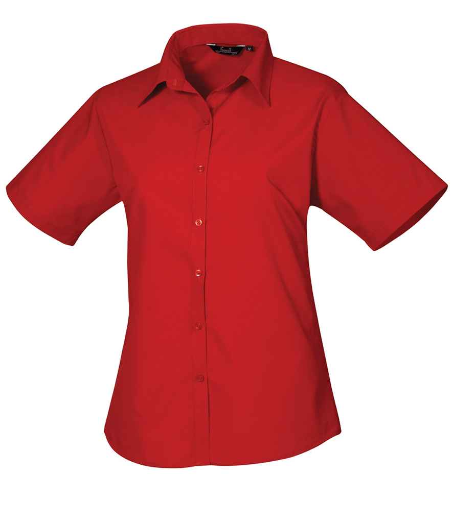 Premier Ladies Short Sleeve Poplin Blouse - FRONT