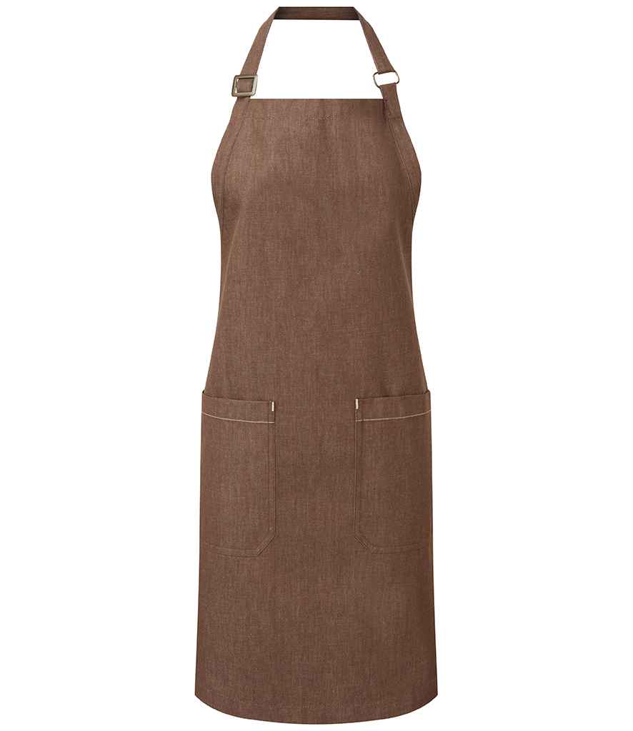 Premier Fairtrade Organic Cotton Denim Bib Apron - FRONT