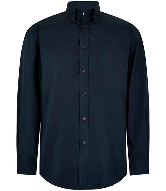 Kustom Kit Premium Long Sleeve Classic Fit Oxford Shirt - FRONT