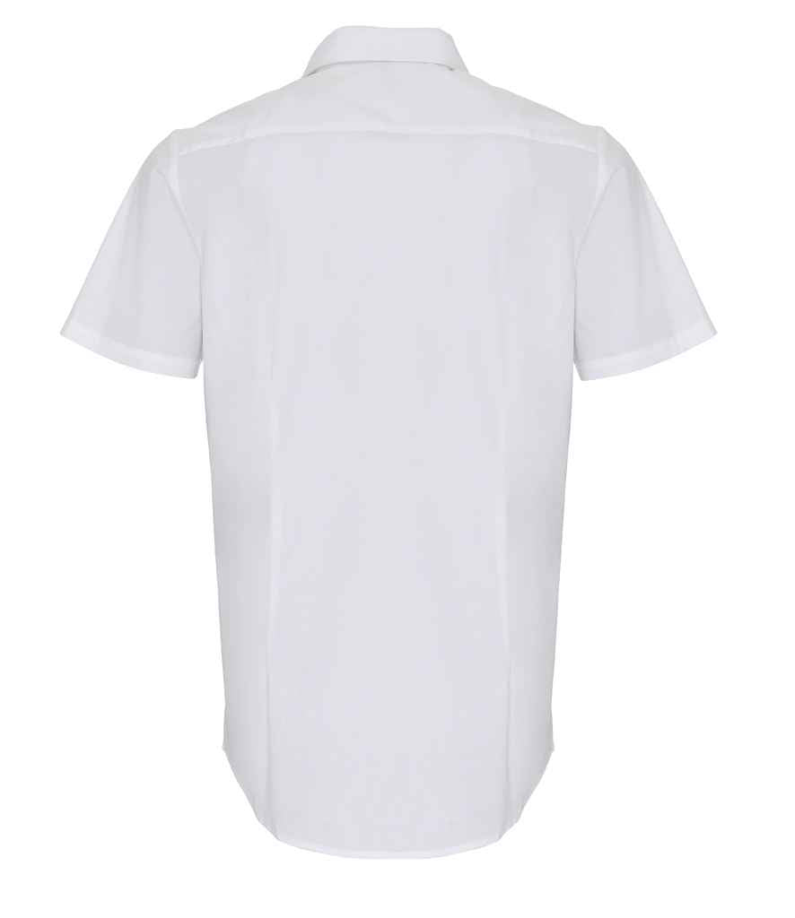 Premier Short Sleeve Stretch Fit Poplin Shirt - BACK