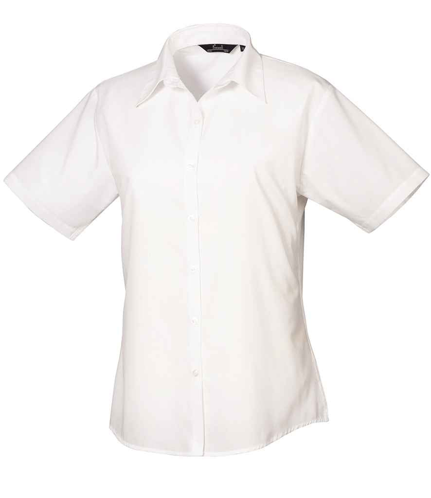 Premier Ladies Short Sleeve Poplin Blouse - FRONT