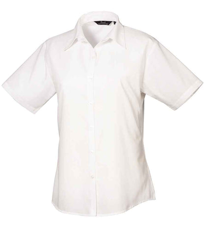 Premier Ladies Short Sleeve Poplin Blouse - FRONT