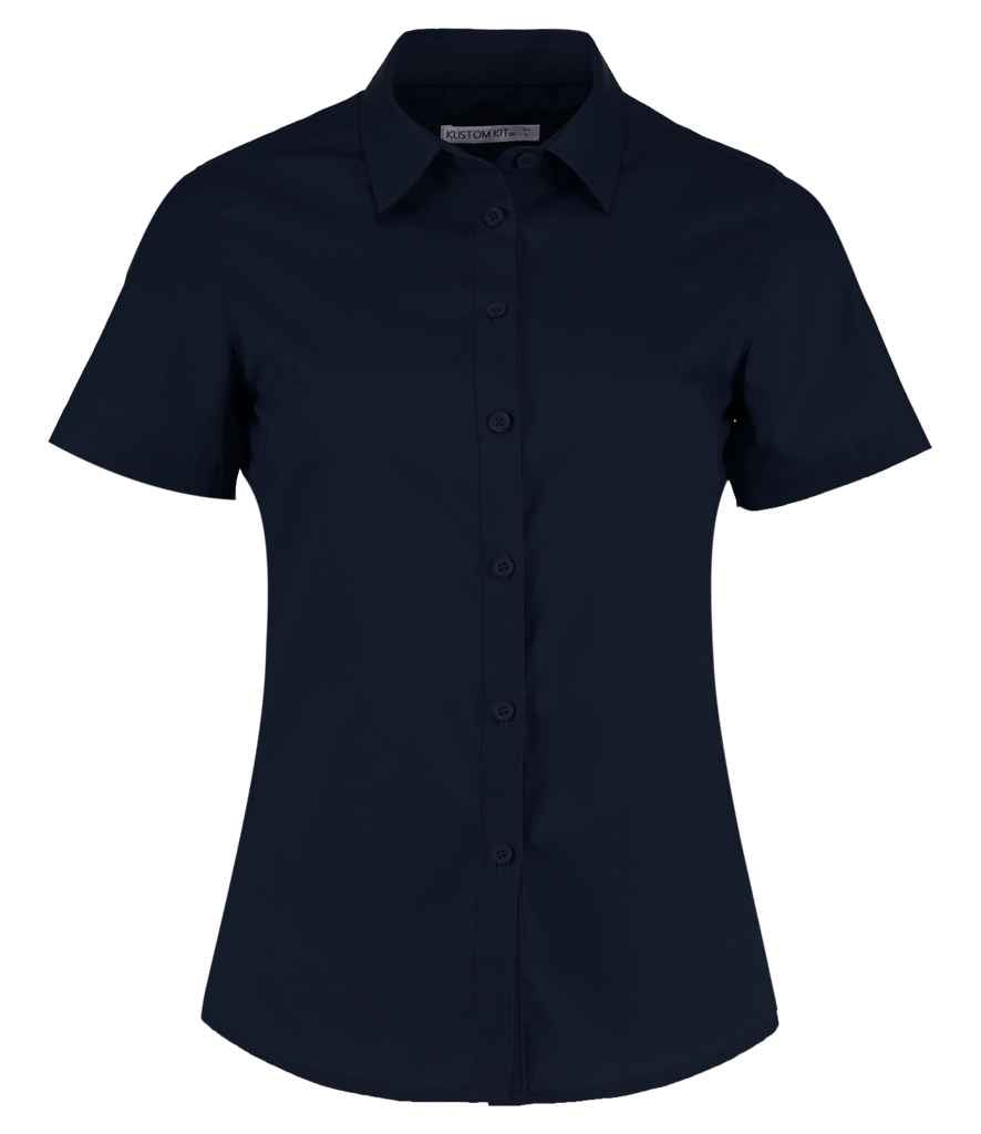 Kustom Kit Ladies Short Sleeve Tailored Poplin Shirt - FRONT