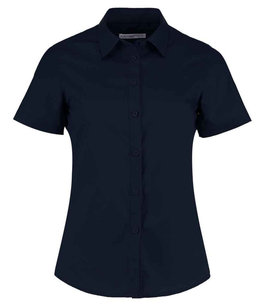 Kustom Kit Ladies Short Sleeve Tailored Poplin Shirt - FRONT