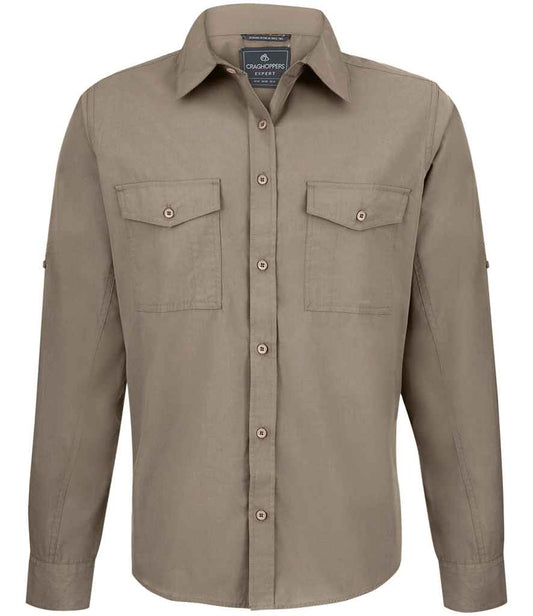 Craghoppers Expert Kiwi Long Sleeve Shirt - Pebble (CR540) - front