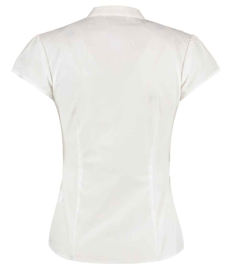 Kustom Kit Ladies Cap Sleeve V Neck Tailored Continental Blouse - BACK