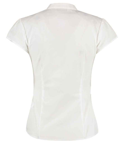 Kustom Kit Ladies Cap Sleeve V Neck Tailored Continental Blouse - BACK