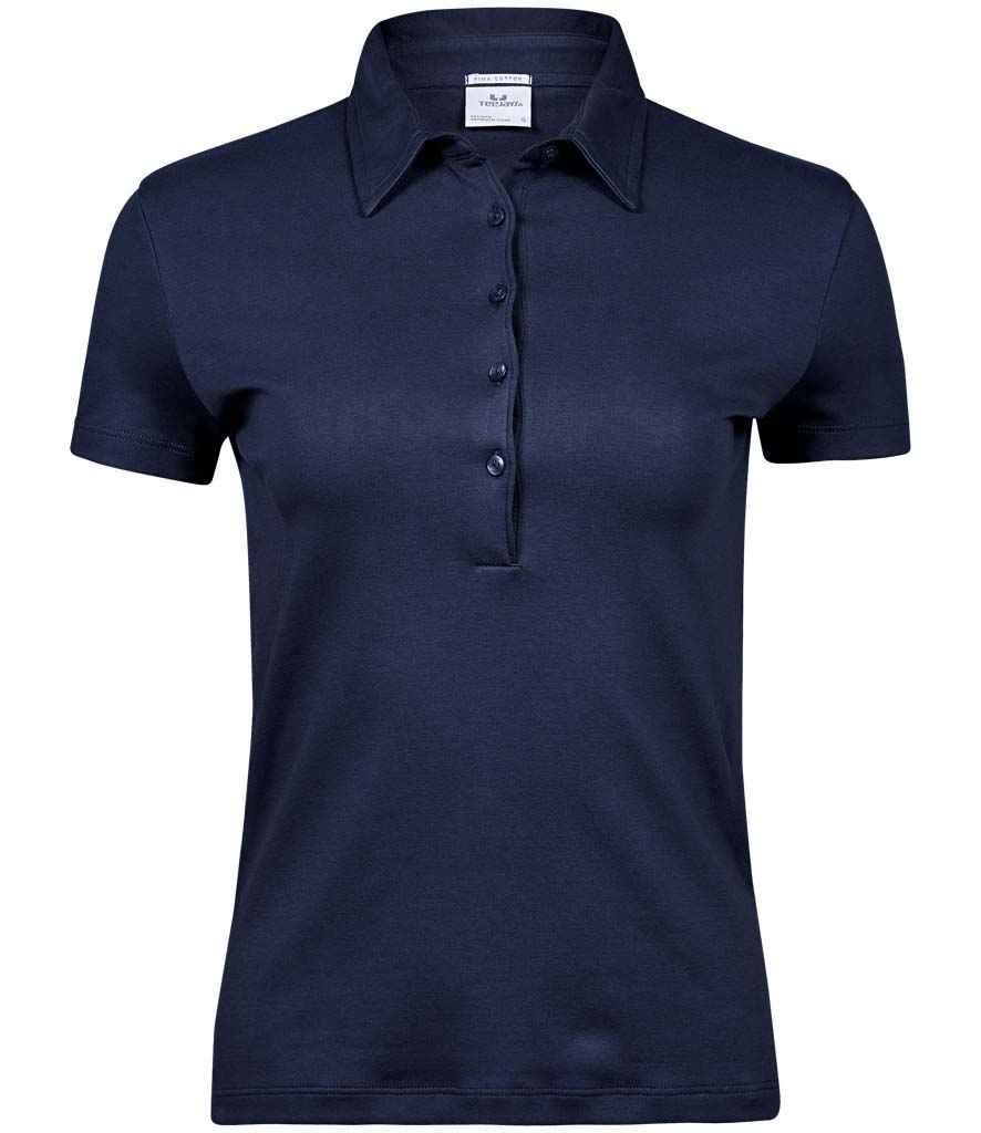 Tee Jays Ladies Pima Cotton Interlock Polo Shirt - FRONT