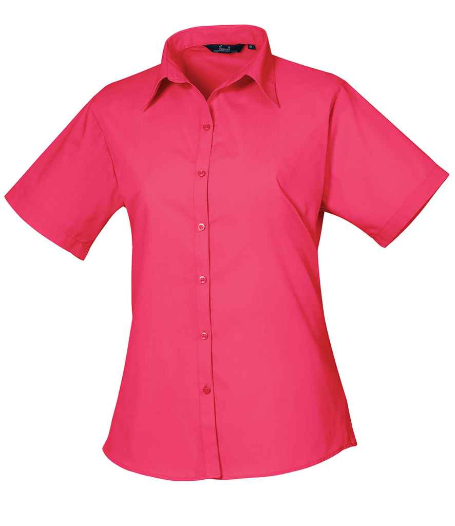 Premier Ladies Short Sleeve Poplin Blouse - FRONT