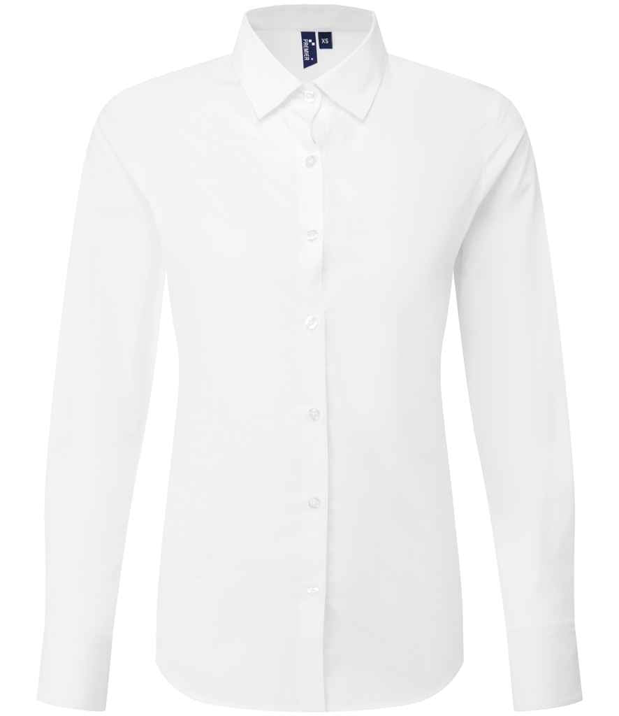 Premier Ladies Recyclight® Long Sleeve Poplin Shirt - FRONT