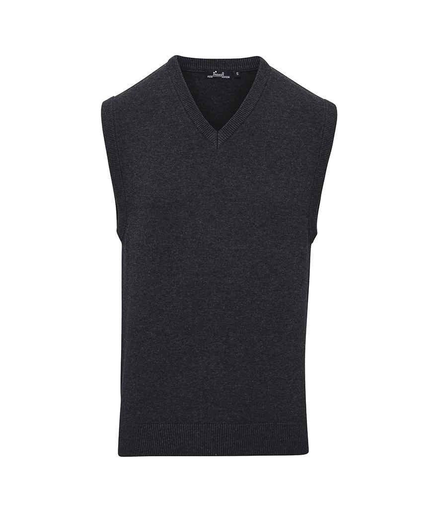 Premier Sleeveless Cotton Acrylic V Neck Sweater - FRONT