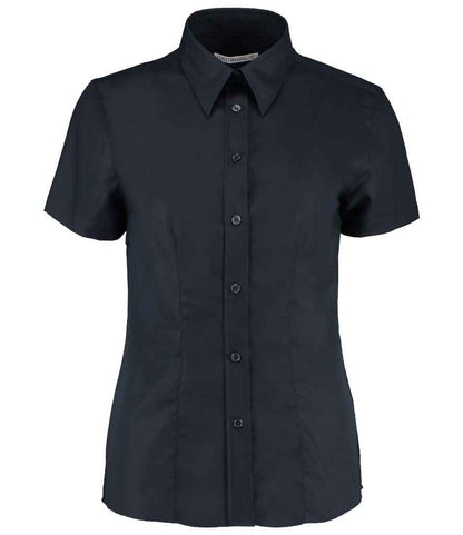 Kustom Kit Ladies Short Sleeve Tailored Workwear Oxford Shirt - FRONT