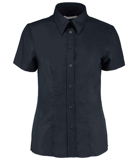 Kustom Kit Ladies Short Sleeve Tailored Workwear Oxford Shirt - FRONT