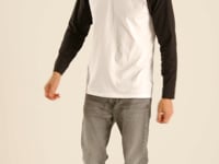 Fruit of the Loom Contrast Long Sleeve Baseball T-Shirt - White/Royal Blue (SS32)