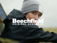 Beechfield Appliqué Patch Beanie - Black/White (BB337R)