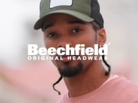 Beechfield Appliqué Patch 5 Panel Trucker Cap - Stone/Shadow Grey (BB636)