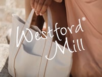 Westford Mill Courtside Medium Tote Bag - Soft White/Bottle Green (W950)