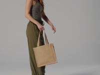 Westford Mill Jute Compact Tote Bag - Natural (W406)