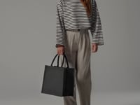 Westford Mill Jute Midi Tote Bag - Graphite Grey/Graphite Grey (W413)