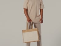Westford Mill Cotton Pocket Natural Starched Jute Shopper - Natural (W480)
