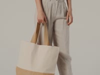 Westford Mill Jute Base Canvas Tote Bag - Natural (W451)