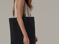 Westford Mill EarthAware® Organic Bag For Life - Contrast Handles - Natural/French Navy (W801C)