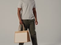 Westford Mill Pocket Jute Shopper - Natural (W427)