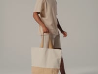 Westford Mill Jute Base Canvas Tote XL Bag - Natural (W452)