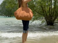 Kimood Faded Cotton Shopper - Washed Olive Grey (KI3208)