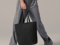 BagBase Premium Felt Tote Bag - Grey Melange/Tan (BG738)