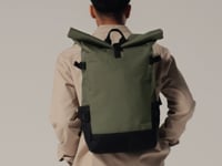 BagBase Block Roll-Top Backpack - Grey Marl/Black (BG858)