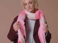 Beechfield Fluffy Check Scarf - Pink Check (BB494R)