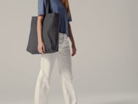 Westford Mill Canvas Classic Shopper - French Navy (W108)